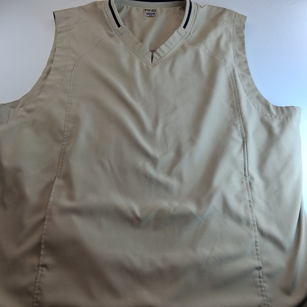 Ping  Vest Mens 2XL Tan Performance Knit Golf Sleeveless Pullover Sweater